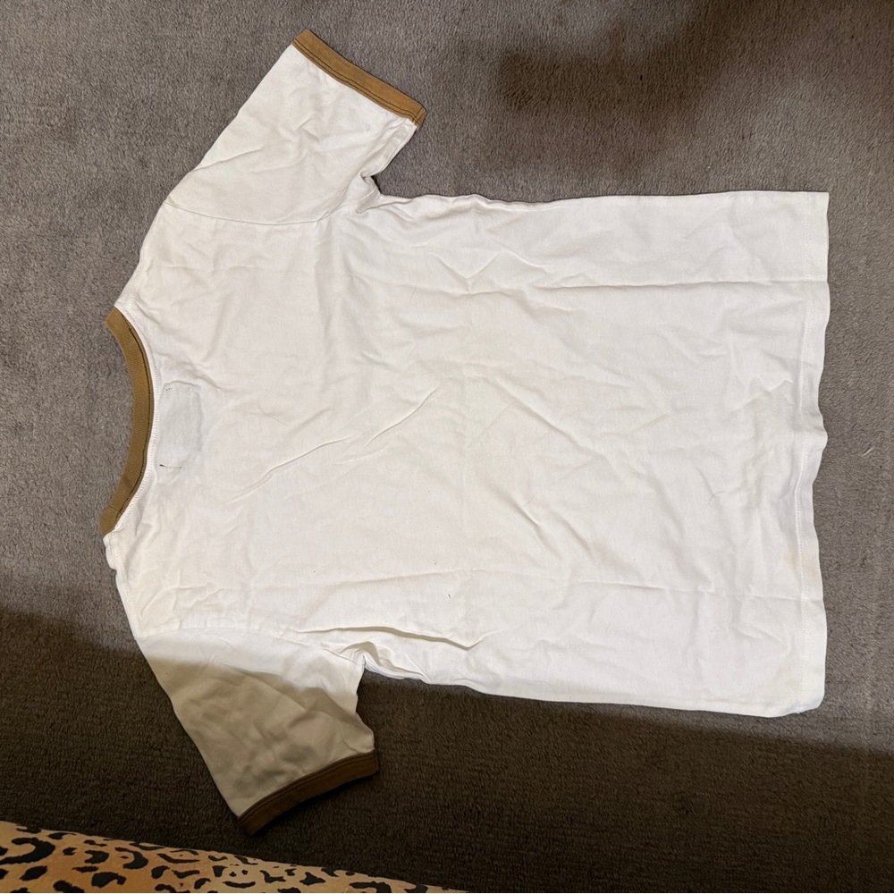 Abercrombie & Fitch White Olive Green Tee Size Small Y2K Early 2000s - Picture 3 of 3